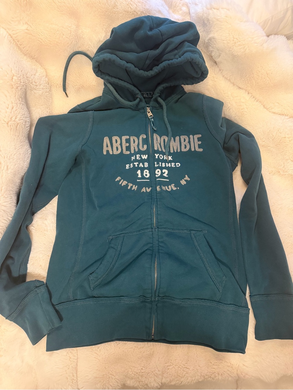 Abercrombie & Fitch Teal Hooded Fleece Jacket